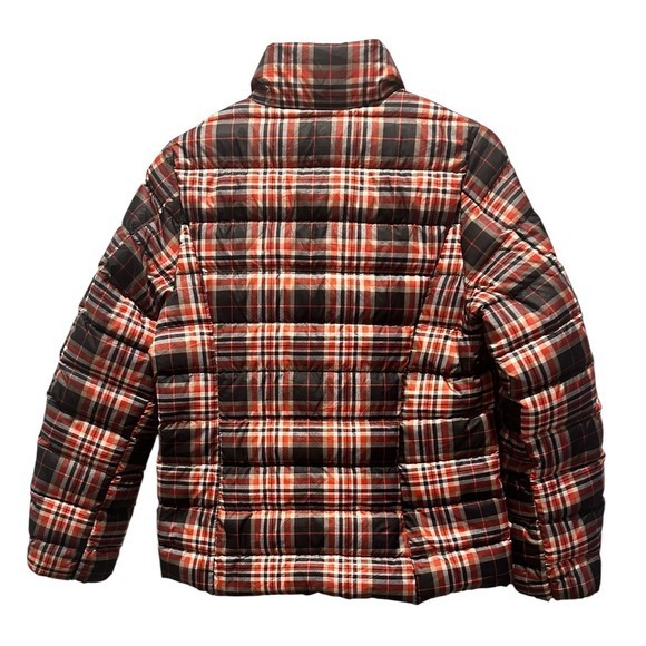 Eddie Bauer CirrusLite Down Jacket Womens Medium Red Black Plaid Puffer 650 Fill - Picture 5 of 12